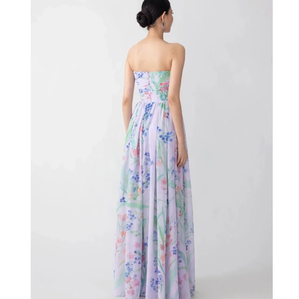 Sau Lee Camilla formal dress in lavender floral - Picture 3 of 8